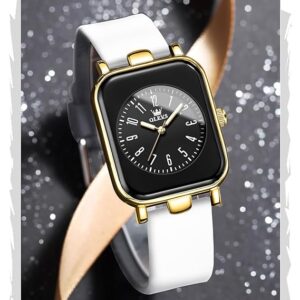 OLEVS Watch for Women Analog Quartz Original Womens Watch Fashion Ultra Thin Minimalist Silicone Strap Waterproof Slim Watches for Ladies