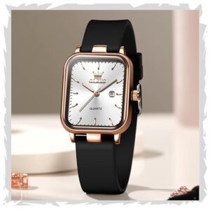 OLEVS Watch for Women Analog Quartz Original Womens Watch Fashion Ultra Thin Minimalist Silicone Strap Waterproof Slim Watches for Ladies